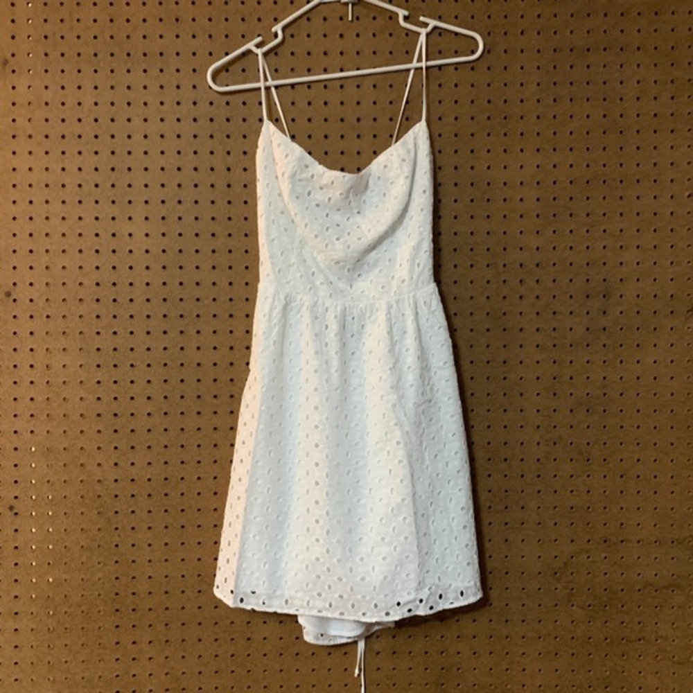 Show Me Your‎ Mumu White Eyelet Lace Up Back Mini Dress XL Bride Bachelorette